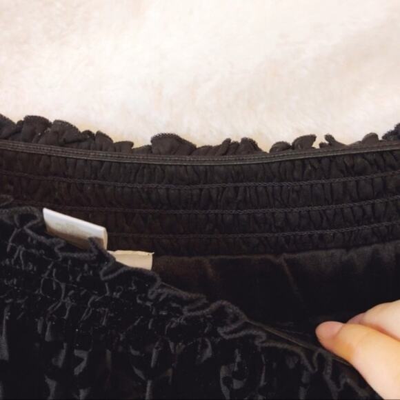 LOFT Black Velvet Flower Off Shoulder Top - Picture 4 of 11